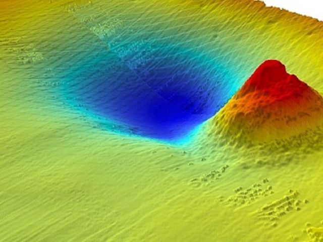 Asphalt volcano known as Il Duomo located in the Santa Barbara Channel 